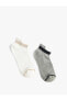 Фото #6 товара 2'li Patik Çorap Seti Şerit Detaylı Dokulu