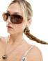 Monki rimless wide sunglasses in brown