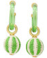 Фото #1 товара Gold-Tone Raffia Charm Color Hoop Earrings