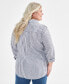 Фото #2 товара Plus Size Striped Perfect Shirt, Created for Macy's