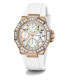 Guess Damen Armbanduhr SELENE Multifunktion weiß, roségold 39 mm GW0695L3
