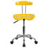 Фото #3 товара Vibrant Yellow And Chrome Swivel Task Chair With Tractor Seat