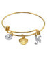 ფოტო #13 პროდუქტის 14K Gold-Dipped Heart and Initial Crystal Charm Bracelet