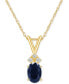 ფოტო #1 პროდუქტის Sapphire (1 ct. t.w.) & Diamond Accent 18" Pendant Necklace in 14k Gold (Also in Ruby)