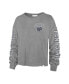 Фото #4 товара Women's Heathered Gray Penn State Nittany Lions Ultra Max Parkway Long Sleeve Cropped T-shirt