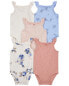 Фото #1 товара Baby 5-Pack Floral Flutter Bodysuits NB