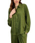 Фото #1 товара Women's Satin Long Sleeve Button-Front Shirt, Created for Macy's