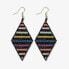 Фото #1 товара Frida Horizontal Lines Beaded Earrings Rainbow/Black