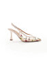 Фото #2 товара River Island floral mesh slingback heel in light pink