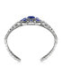 ფოტო #1 პროდუქტის Southwestern Lapis Wildflower Sterling Silver Rope Cuff Bracelet, Size Small - Large