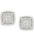 ფოტო #3 პროდუქტის Diamond Cushion Cluster Stud Earrings (1/10 ct. t.w.) in Sterling Silver