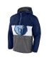 Men's Navy, Gray Memphis Grizzlies Anorak Flagrant Foul Color-Block Raglan Hoodie Half-Zip Jacket