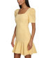 Фото #4 товара Women's Jacquard Puff-Sleeve A-Line Dress