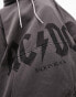 Фото #4 товара Topshop graphic license ACDC oversized hoodie in washed black