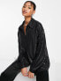 Фото #1 товара Glamorous oversized shirt in matte black sequin co-ord