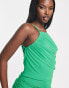 AX Paris ruched cami square neck midi dress in green