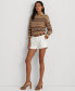 ფოტო #4 პროდუქტის Women's Pleated Double-Faced Cotton Short