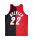 Фото #3 товара Men's Clyde Drexler Red, Black Portland Trail Blazers Hardwood Classics 1991-92 Split Swingman Jersey