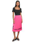 Women's Square-Neck Pleated Logo Dress