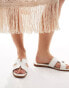 RAID Wide Fit Ginerva flat sandals in white