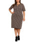 Фото #1 товара Plus Size Printed Keyhole Sheath Dress