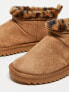 ASOS DESIGN Zuric bootie slippers in chesnut and leopard