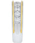 ფოტო #4 პროდუქტის Men's Lab Grown Diamond Band (1-1/2 ct. t.w.) in 10k Gold & White Gold