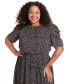 ფოტო #4 პროდუქტის Plus Size Printed Caterpillar-Sleeve Dress