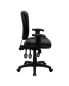 Mid-Back Black Leather Multifunction Ergonomic Swivel Task Chair With Adjustable Arms