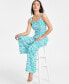 Petite Printed Pull-On Wide-Leg Pants, Created for Macy's