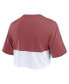 ფოტო #2 პროდუქტის Women's Burgundy/White Washington Commanders Boxy Color Split Cropped T-Shirt