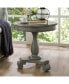 Фото #1 товара Round Wood Pedestal Side Table, Gray