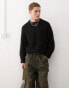 COLLUSION knitted crew neck jumper in black