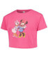 ფოტო #3 პროდუქტის Big Girls Pink Mickey & Friends Just Girls Cropped T-shirt