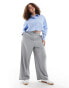 Фото #14 товара ASOS DESIGN Curve wide leg tailored dad trouser in grey