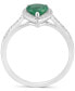 Фото #4 товара Кольцо EFFY Collection brasilica Emerald-Diamond Pear-Shaped 14k White Gold.