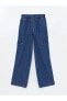 Фото #1 товара LCW Jeans Beli Lastikli Wideleg Kadın Kargo Jean Pantolon