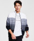 Фото #1 товара Men's Ombré Stripe Full-Zip Cardigan Sweater