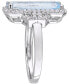 ფოტო #4 პროდუქტის Blue Topaz (3-3/4 ct. t.w.) & White Topaz (1/2 ct. t.w.) Statement Ring in Sterling Silver