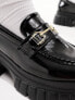 ASOS DESIGN Magnus chunky loafers in black patent