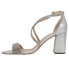 Фото #3 товара Nina Henesi Rhinestone Block Heels Evening Womens Silver Dress Sandals HENESI-0