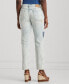 Petite Mid-Rise Tapered Patchwork Jeans