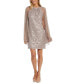 Фото #1 товара Women's Sequinned Lace Dress With Chiffon Cape