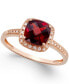 ფოტო #1 პროდუქტის Garnet (2-1/4 ct. t.w.) and Diamond Accent Ring in 14k Rose Gold