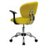 Фото #2 товара Mid-Back Yellow Mesh Swivel Task Chair With Chrome Base And Arms