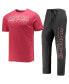 ფოტო #1 პროდუქტის Men's Heathered Charcoal, Crimson Alabama Crimson Tide Meter T-shirt and Pants Sleep Set