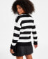 Фото #2 товара Women's Striped Fuzzy Sweater, Created for Macy's