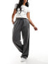 In The Style x Perrie Sian wide leg drawstring trouser in grey pinstripe 34 - фото #1