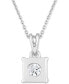 Фото #4 товара TruMiracle diamond Princess 18" Pendant Necklace (1/2 ct. t.w.) in 14k White, Yellow, or Rose Gold