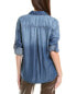 Bella Dahl Relaxed 2-Pocket Button-Down Shirt Women's Blue Xl